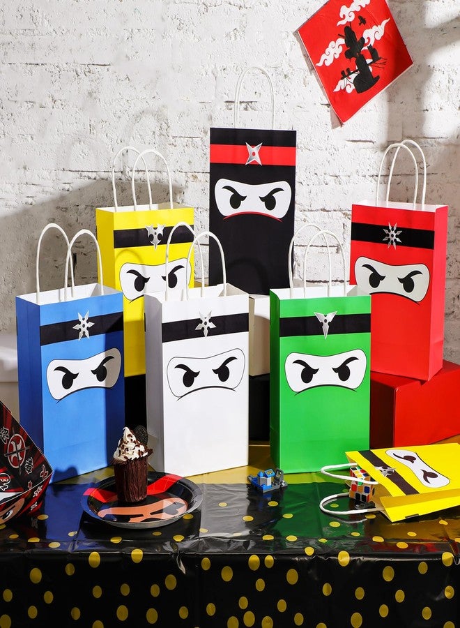 Chivertion 24 Pcs Ninja Gift Bags with Handles Ninja Birthday Party Decorations Party Favor Gift Supplies Candy Treat Goody Bags for Kids - Image 2